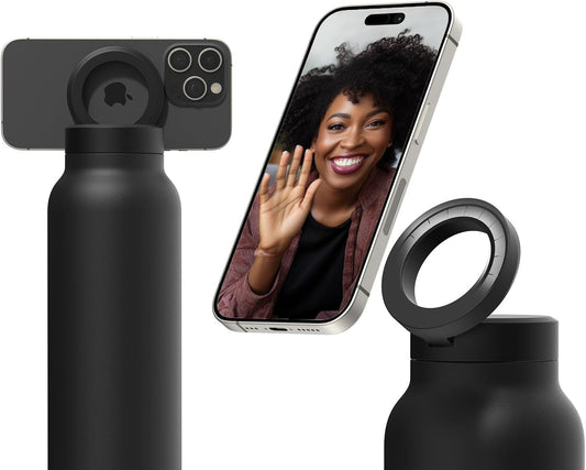 HydraPro 360™ – Botella con Soporte Giratorio para Móvil